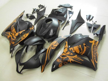Honda CBR 600 RR 09-12 - Negro Mate Naranja Pegatinas