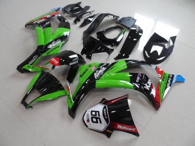 Kawasaki ZX10R 11-15 - Verde Negro con Número 66 Kawasaki ZX10R 11-15 - Verde Negro con Número 66