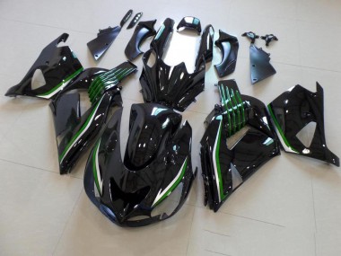 Kawasaki ZX14R ZZR 1400 06-11 - Brillante Negro con Verde Line