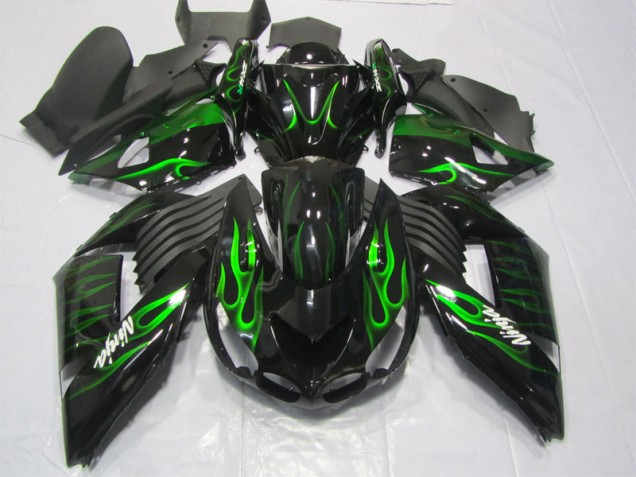 Kawasaki ZX14R ZZR 1400 06-11 - Negro Verde Llama Ninja Kawasaki ZX14R ZZR 1400 06-11 - Negro Verde Llama Ninja