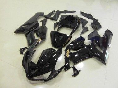 Kawasaki ZX6R 05-06 - Brillante Negro Oro Calcomanías