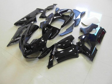 Kawasaki ZX6R 05-06 - Brillante Negro Plata Calcomanías