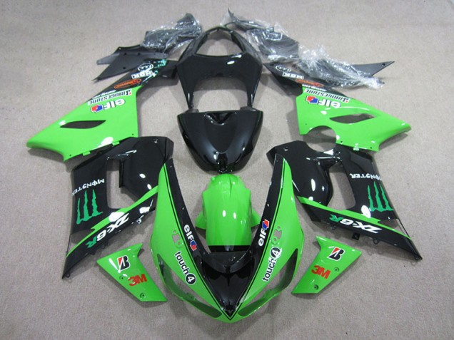 Kawasaki ZX6R 05-06 - Negro Verde 3M Touch4 Monster