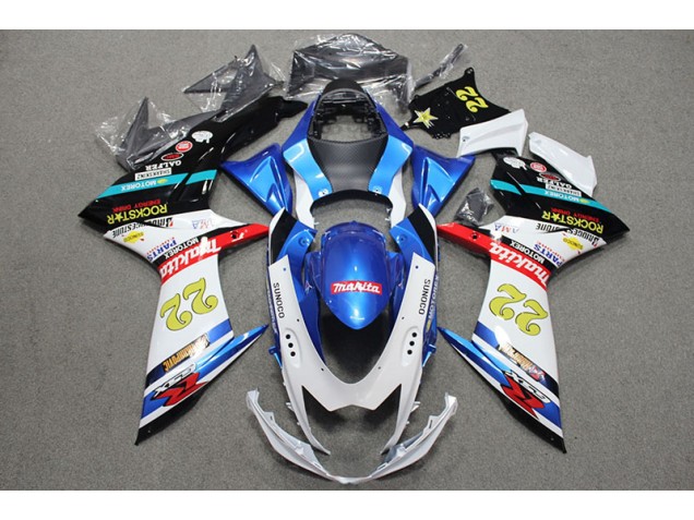 Suzuki GSXR 600 K11 11-21 - Azul Blanco Rojo Rockstar 22 Suzuki GSXR 600 K11 11-21 - Azul Blanco Rojo Rockstar 22