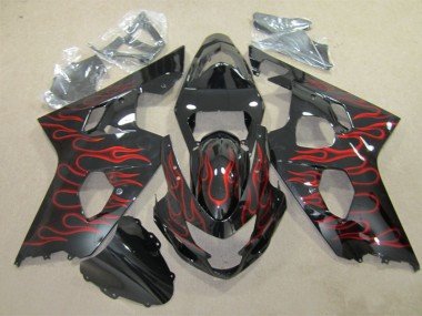 Suzuki GSXR 600 K4 04-05 - Negro Rojo Llama