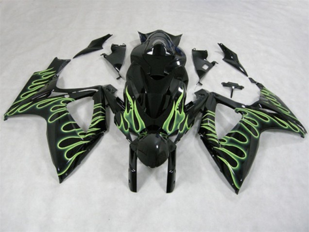 Suzuki GSXR 600 K6 06-07 - Negro Verde Llama Suzuki GSXR 600 K6 06-07 - Negro Verde Llama