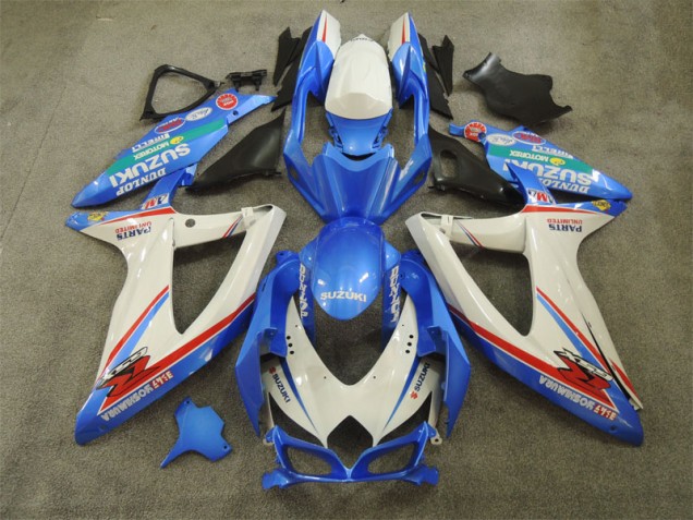 Suzuki GSXR 600 K8 08-10 - Azul Blanco con Calcomanías Suzuki GSXR 600 K8 08-10 - Azul Blanco con Calcomanías