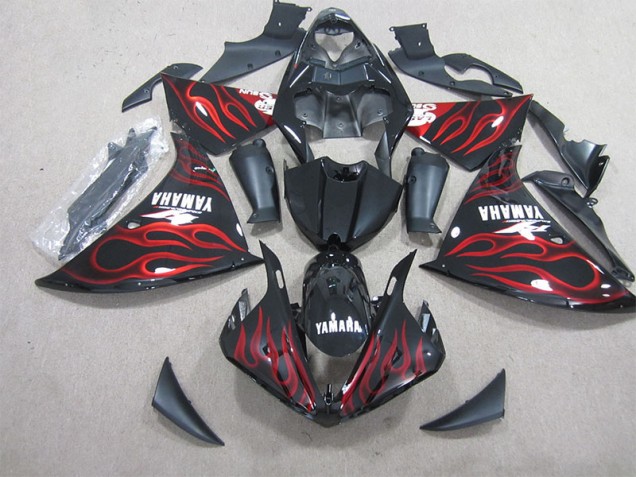 Yamaha R1 12-14 - Negro Rojo Llama Yamaha R1 12-14 - Negro Rojo Llama