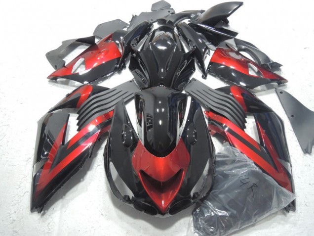 Kawasaki ZX14R ZZR 1400 06-11 - Negro Rojo Kawasaki ZX14R ZZR 1400 06-11 - Negro Rojo