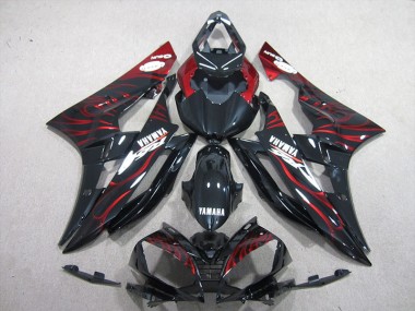 Yamaha R6 06-07 - Negro Rojo Llama