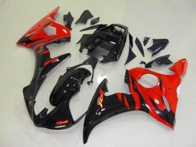 Yamaha R6 03-05 - Negro Rojo Llama