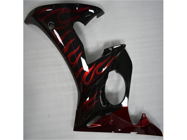 Yamaha R6 03-05 - Negro Rojo Llama