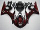 Yamaha R6 03-05 - Negro Rojo Llama